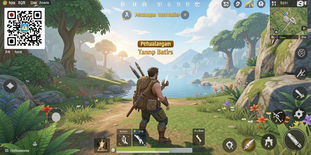 Tangkapan layar gameplay 8QR dengan petualangan Open World yang menakjubkan.