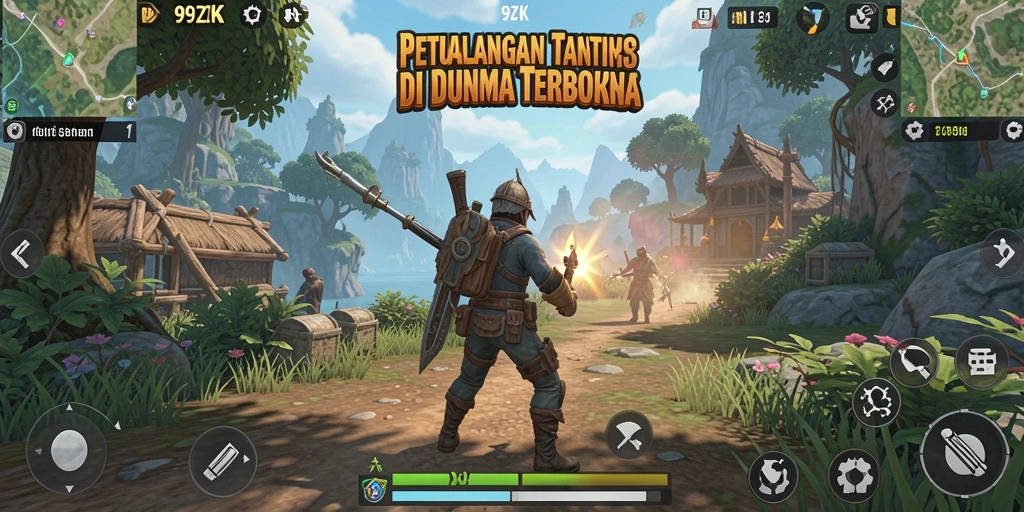 Gameplay 99ZK menampilkan dunia terbuka yang luas dan interaktif.