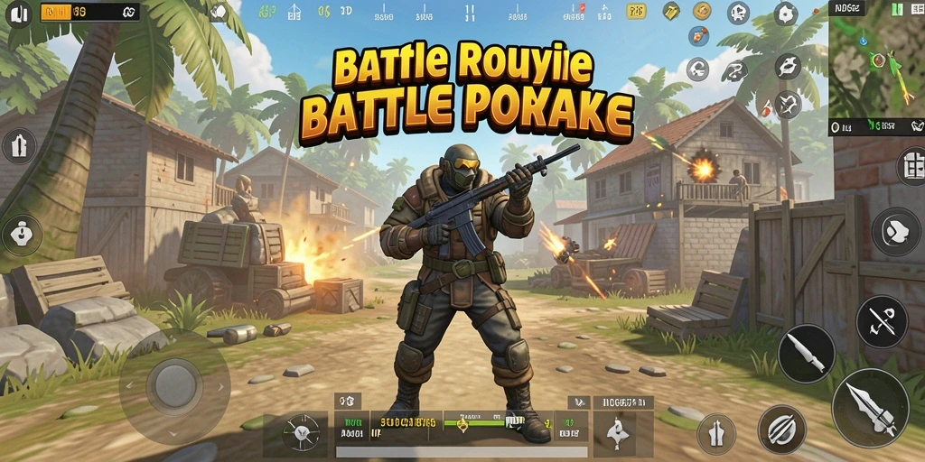Gameplay Battle Royale ADG62 penuh aksi dan strategi.