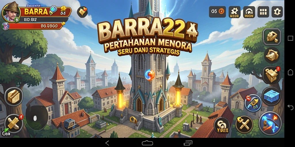 Screenshot gameplay BARA22 menampilkan aksi seru dalam Tower Defense.