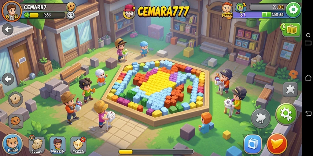 Screenshot gameplay CEMARA777 yang menampilkan tantangan puzzle seru.
