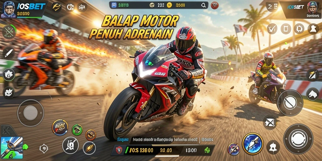 Gameplay seru di IOSBET dengan balapan motor yang menegangkan.