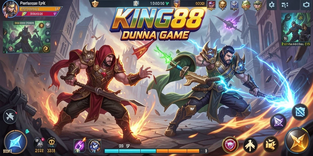 Tangkapan layar KING88 menampilkan aksi pertarungan yang mendebarkan dan karakter-karakter menarik.