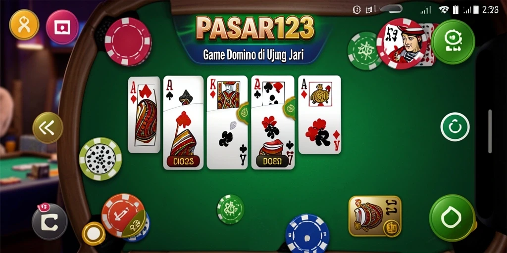 Screenshot gameplay PASAR123 menampilkan serunya bermain Domino.