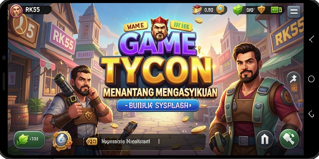 Tangkapan layar RK55 menampilkan gameplay manajemen bisnis yang menyenangkan.