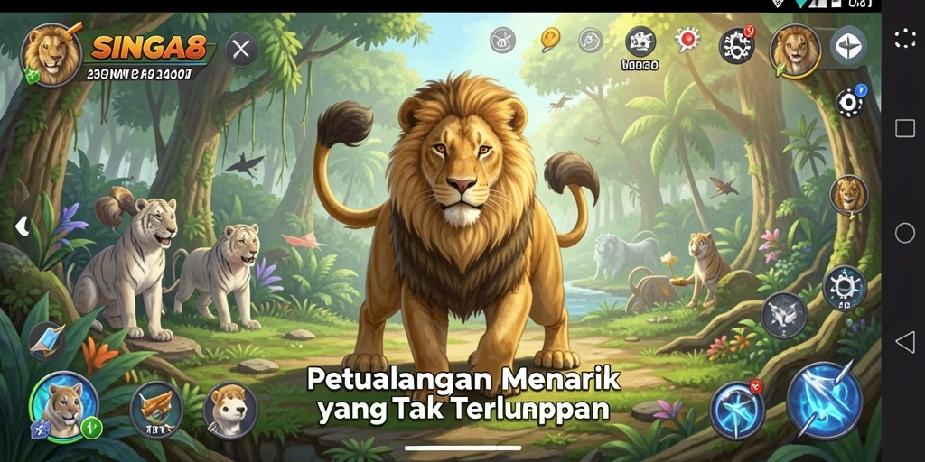 Gameplay seru dan menantang di SINGA8 dengan berbagai lokasi indah.