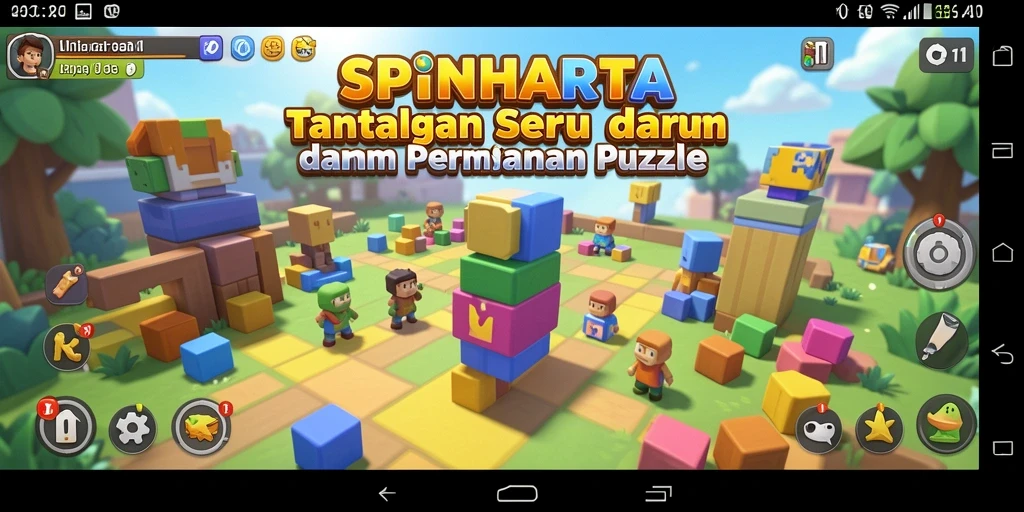 Tampilan gameplay seru dari SPINHARTA dengan teka-teki menarik.