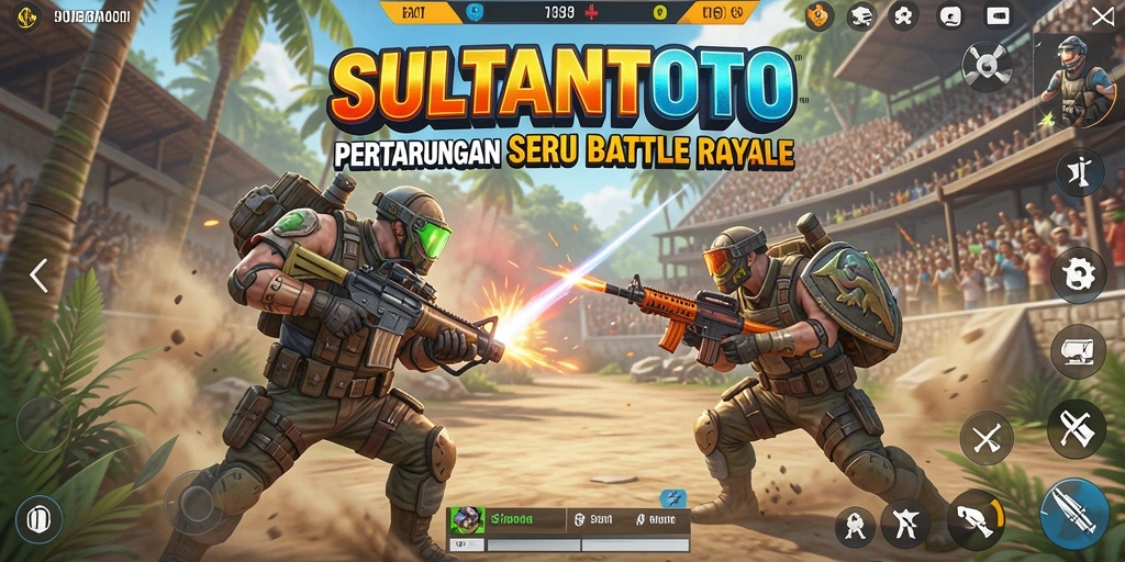 Gameplay SULTANTOTO yang mendebarkan dan penuh aksi Battle Royale.