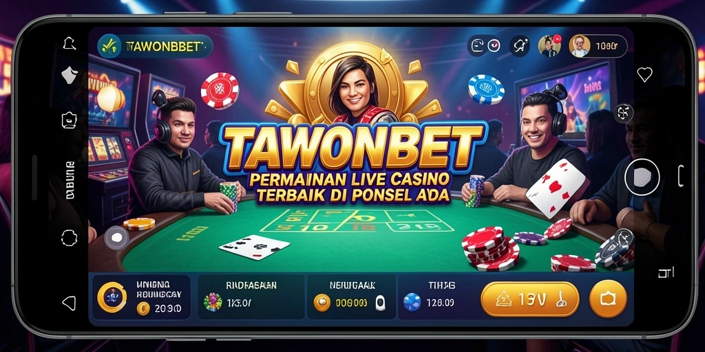 Screenshot utama TAWONBET menampilkan gameplay Live Casino yang mendebarkan.