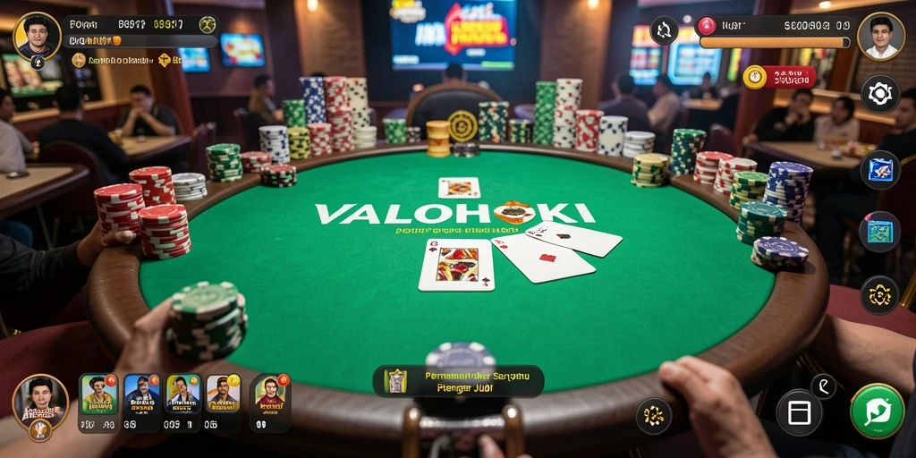 Tampilan gameplay poker yang seru di VALOHOKI.